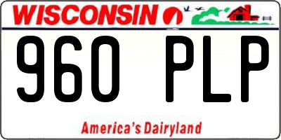 WI license plate 960PLP