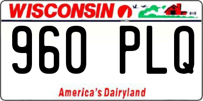 WI license plate 960PLQ