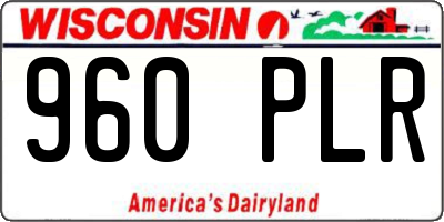 WI license plate 960PLR