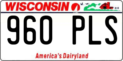 WI license plate 960PLS