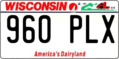 WI license plate 960PLX