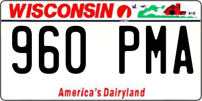 WI license plate 960PMA