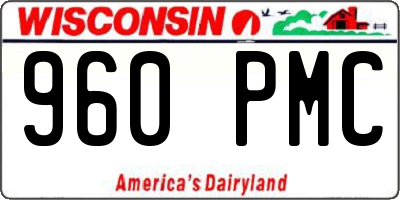 WI license plate 960PMC