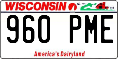 WI license plate 960PME