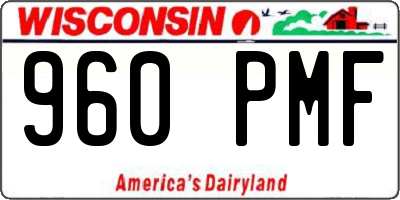 WI license plate 960PMF