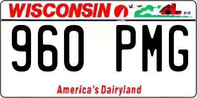 WI license plate 960PMG
