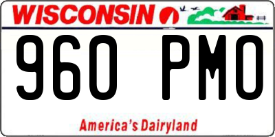 WI license plate 960PMO