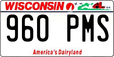 WI license plate 960PMS