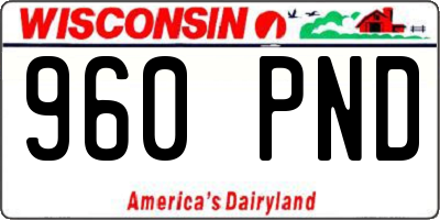 WI license plate 960PND