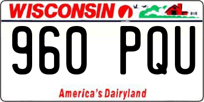 WI license plate 960PQU