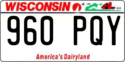 WI license plate 960PQY
