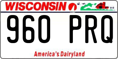 WI license plate 960PRQ