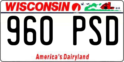 WI license plate 960PSD