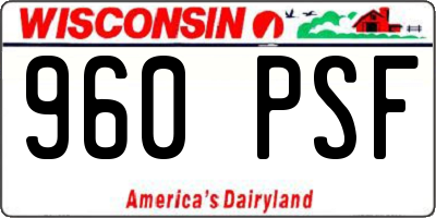 WI license plate 960PSF