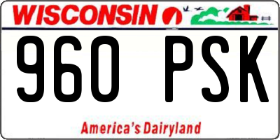 WI license plate 960PSK