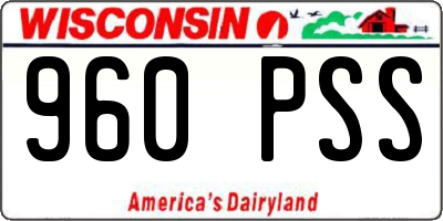 WI license plate 960PSS