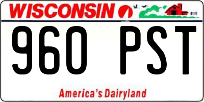 WI license plate 960PST