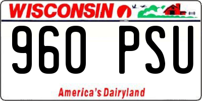 WI license plate 960PSU
