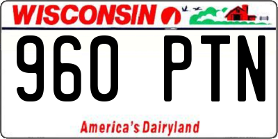 WI license plate 960PTN