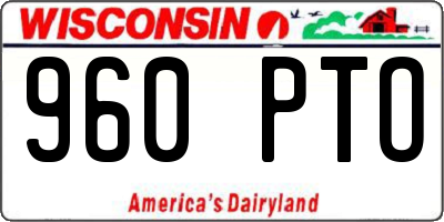 WI license plate 960PTO