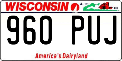 WI license plate 960PUJ