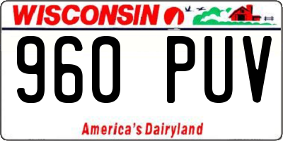 WI license plate 960PUV