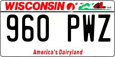WI license plate 960PWZ