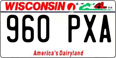 WI license plate 960PXA