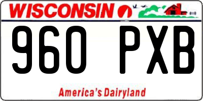 WI license plate 960PXB