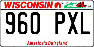 WI license plate 960PXL