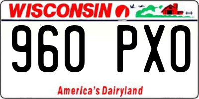 WI license plate 960PXO