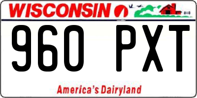 WI license plate 960PXT