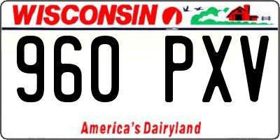 WI license plate 960PXV