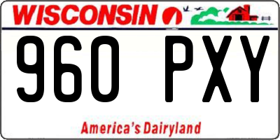 WI license plate 960PXY