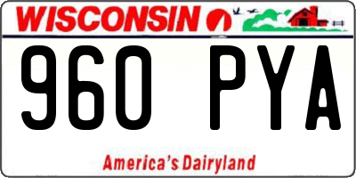 WI license plate 960PYA