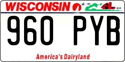 WI license plate 960PYB