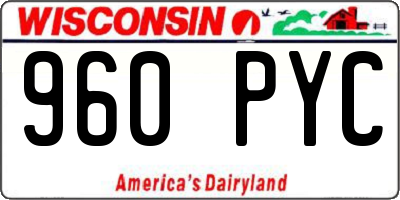 WI license plate 960PYC