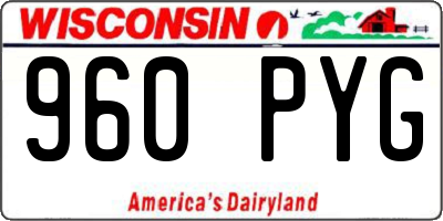 WI license plate 960PYG