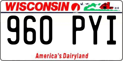 WI license plate 960PYI