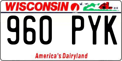 WI license plate 960PYK