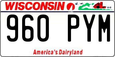 WI license plate 960PYM