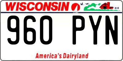 WI license plate 960PYN