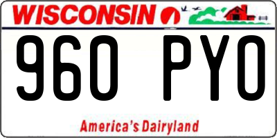 WI license plate 960PYO