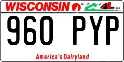 WI license plate 960PYP
