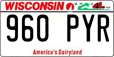 WI license plate 960PYR
