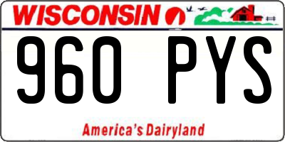 WI license plate 960PYS