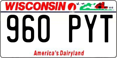 WI license plate 960PYT
