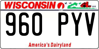 WI license plate 960PYV
