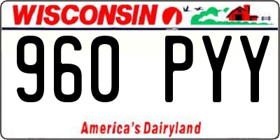 WI license plate 960PYY