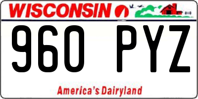 WI license plate 960PYZ